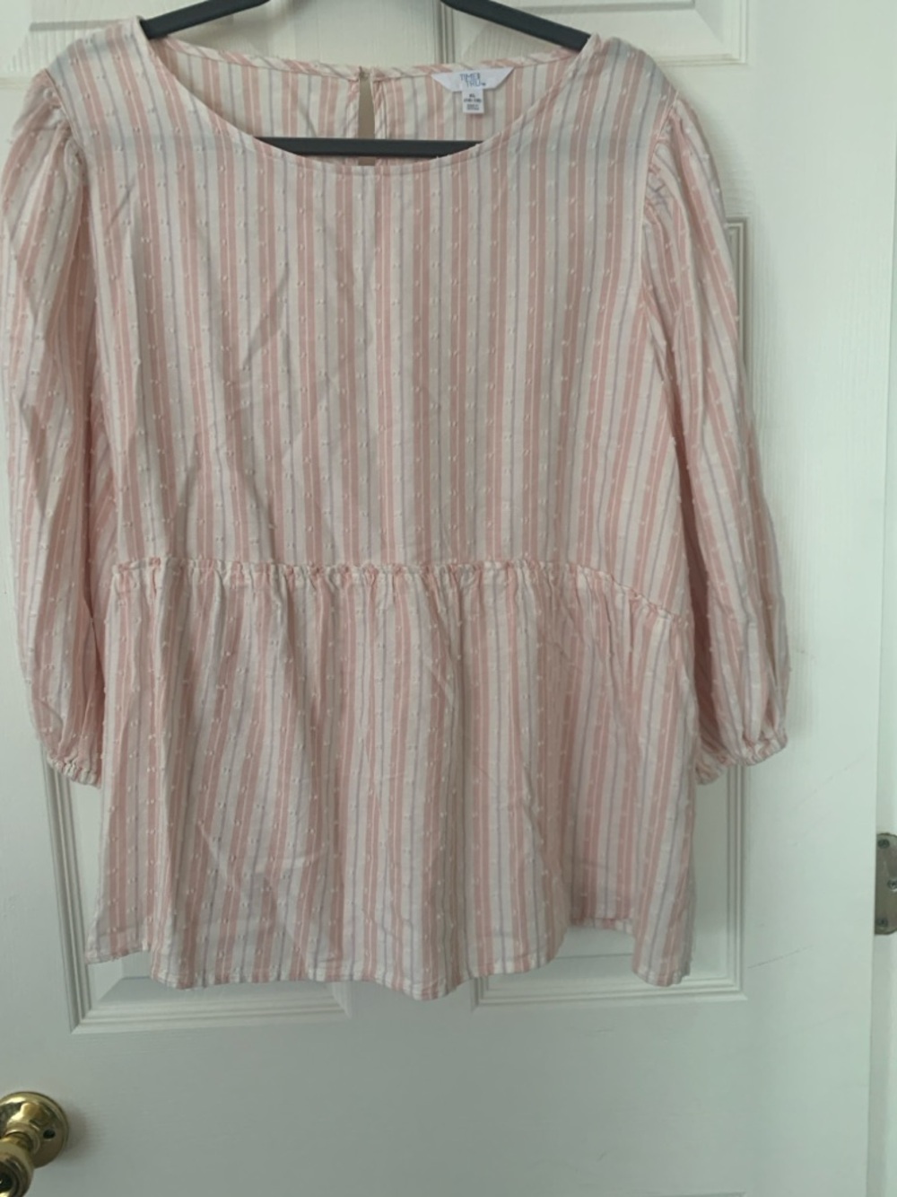 Time and Tru Pink and White Striped Tunic